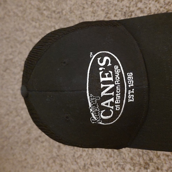 Raising Canes Chicken Fingers Embroidered Slate Black Hat Uniform Employee Cap - Picture 2 of 6
